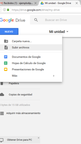 El drive o nube permite subir documentos y compartirlos