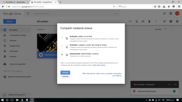 En especial los accesos y derechos sobre el archivo