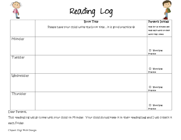 First Reading Log
