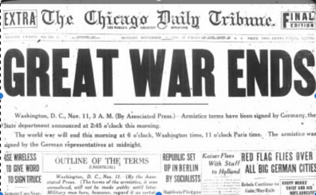 End of the First World War
