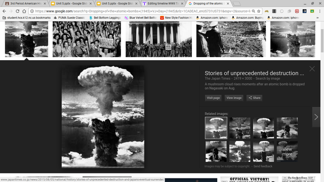 Dropping of the atomic bombs (1945) VJ Day (1945)