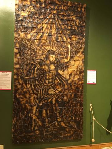Archangel Michael made from Burnt Toast. Louisville Slugger Museum Ripley's Believe it or Not! Oddball Exhibit