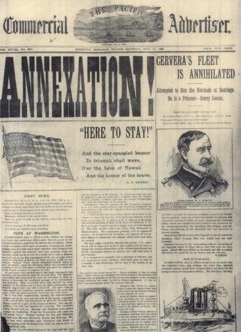 The United States annexed Hawaii.