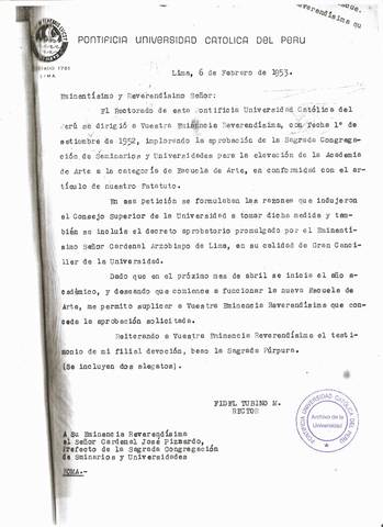 Carta a Cardenal José Pizzardo