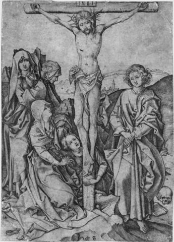 Martin Schongauer. Kristuse ristilöömine.