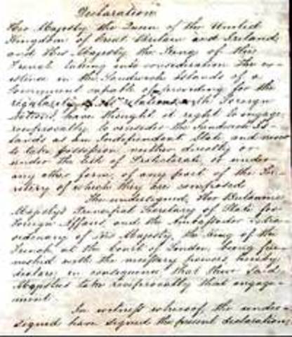 The first Constitutional government was formed in Hawaii.