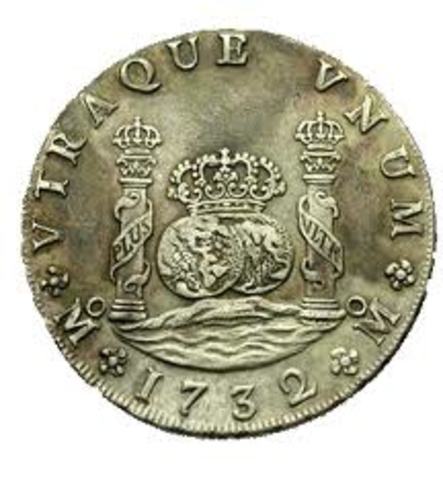 Moneda redonda: columnarios (1732-1772) y peluconas (1732-1759)
