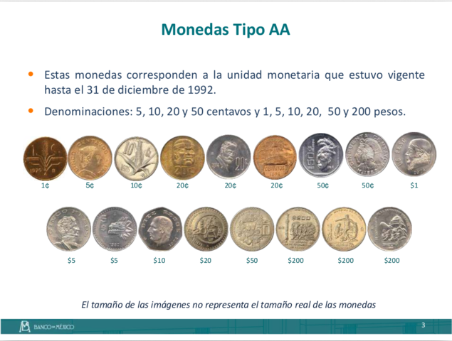Moneda tipo "A" vigente hasta 1992