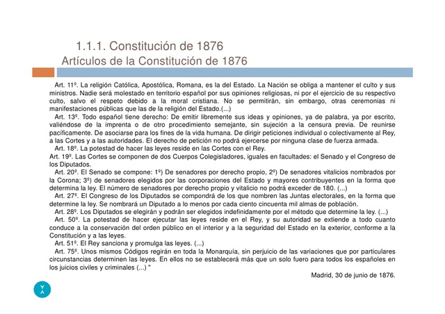 La Constitución de 1876
