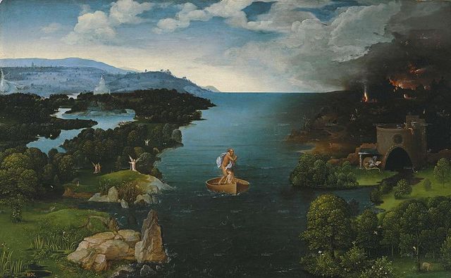 Joachim Patinir. Styxi jõe ületamine.