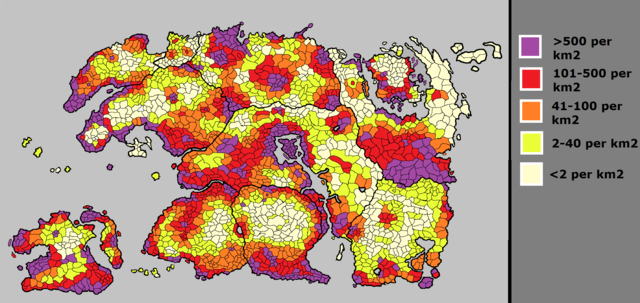 Statistics: Population density by administrative division