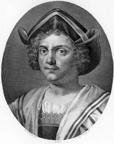 Christopher Columbus discovers  North America