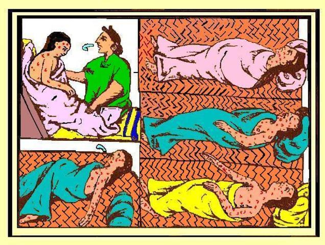 Native Americas/Red Indians get smallpox infection