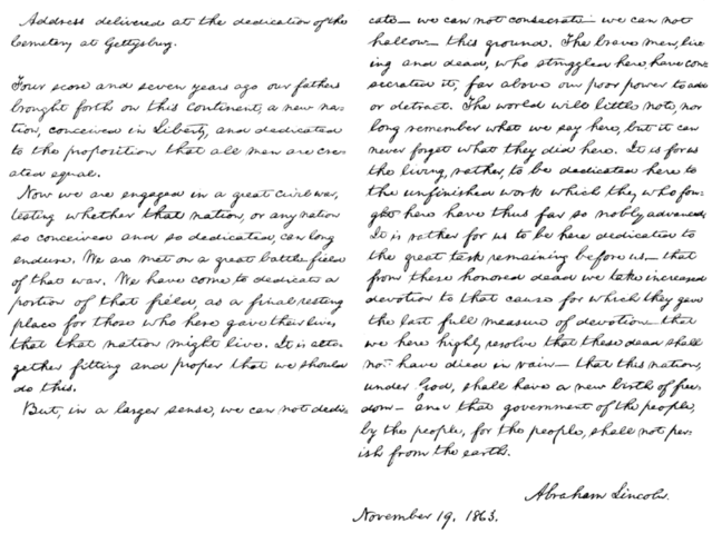 The Gettysburg Address