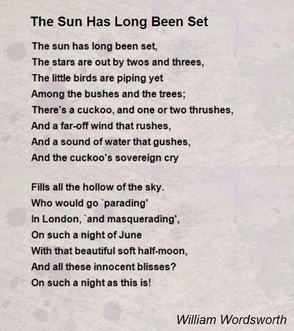 The Sun has Long Been Set