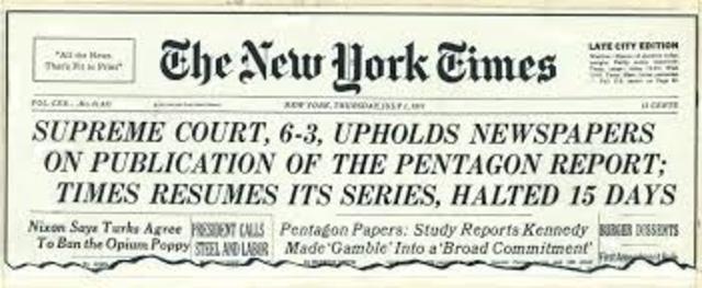 Pentagon Papers printed in NY