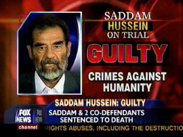 Saddam Hussein found guilty