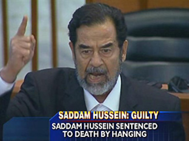 Saddam Hussein found guilty