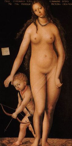 Saksa "Venus ja Cupido" Lucas Cranach vanem