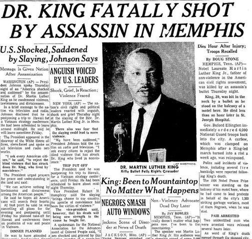 MLK Jr. assassinated