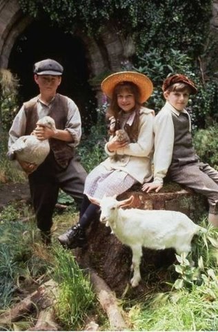 Dickon shows Colin and Mary the exercises.