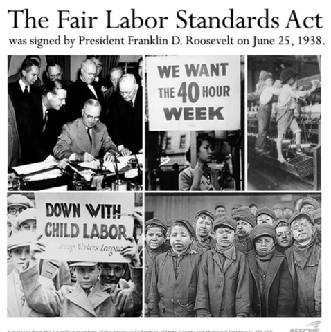 Passed the Fair Labor Standards Act