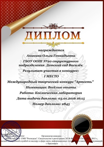 Диплом Аникиной О.Г.