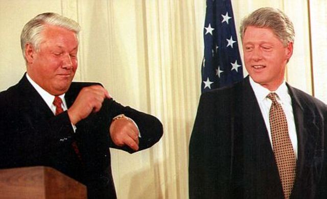 Bush Meets With Yeltsin