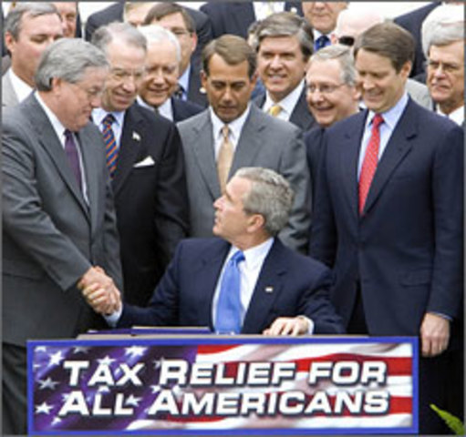 2003: Bush signs ten-year, $350 billion tax cut