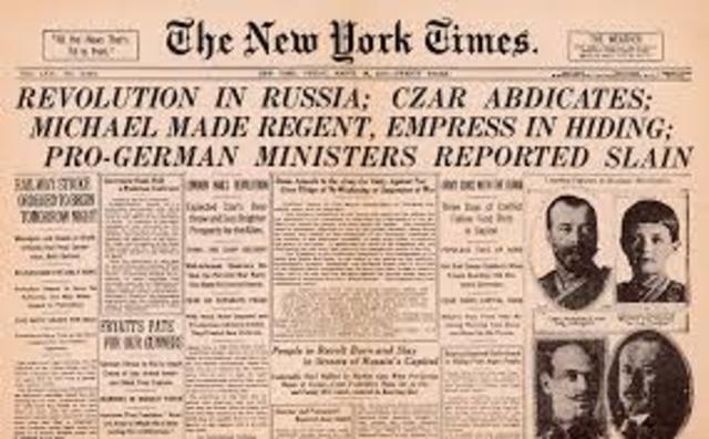 Czar Nicholas II abdicates