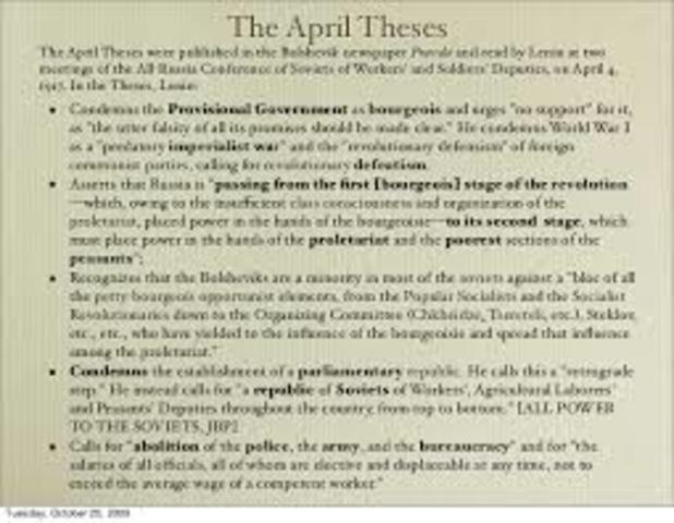 Lennin Issues His April Theses