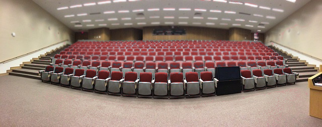 Setting up the auditorium