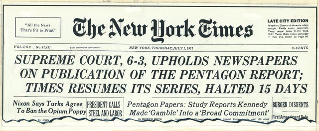 Pentagon Papers printed in NY