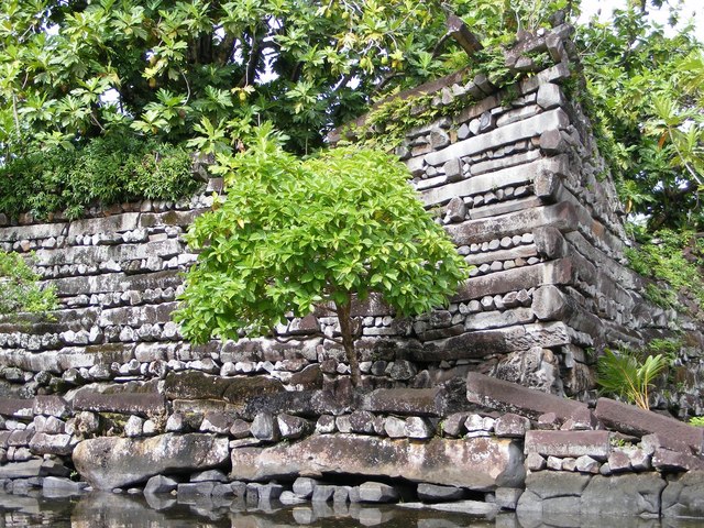 Nan Madol. Pohnpei, Micronesia. Saudeleur Dynasty. c. 700-1600 C.E. Basalt boulders and prismatic columns.