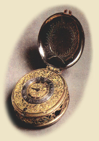 Coiled metal spring watch; Renaissance