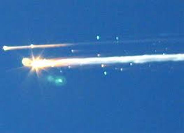 Space shuttle self-destructs
