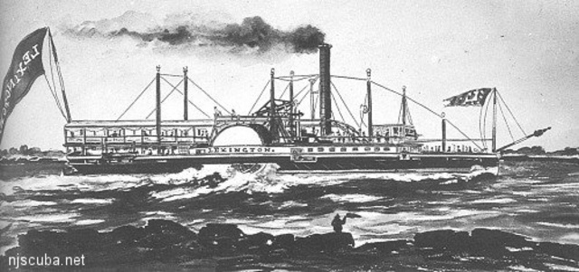 Steamship Lexington burns