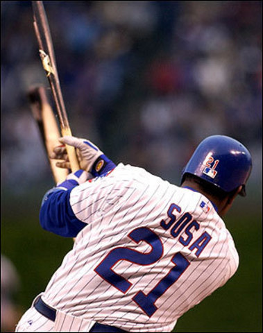 Oops! Sosa "uses wrong bat..."