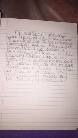 Middle School Journal Entry