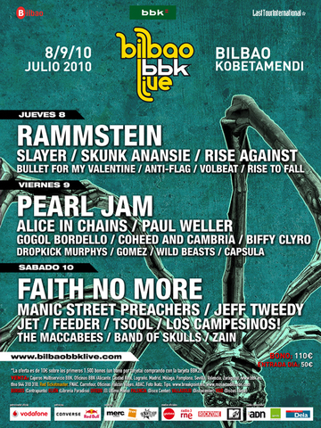 Bilbao BBK Live 2010, metalaren buelta