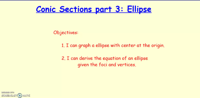 Conic Sections - Ellipses
