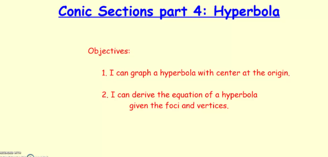 Conic Sections Hyperbola