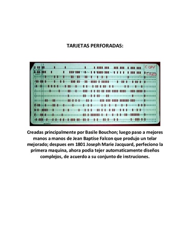 TARJETAS PERFORADAS: