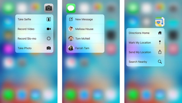 iPhone OS 9: 3D Touch