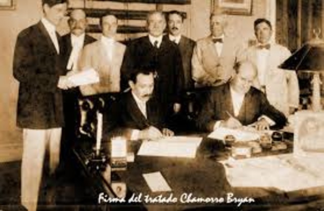 Firma del tratado Chamorro Bryan.