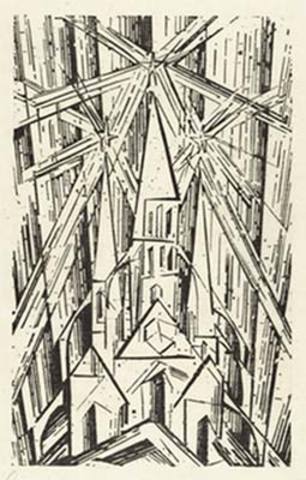 Cathedral, Program of the State Bauhaus in Weimar by Lyonel Feininger