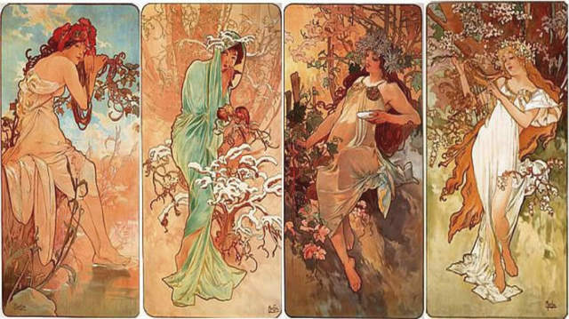 The Four Seasons, Alphonse Mucha