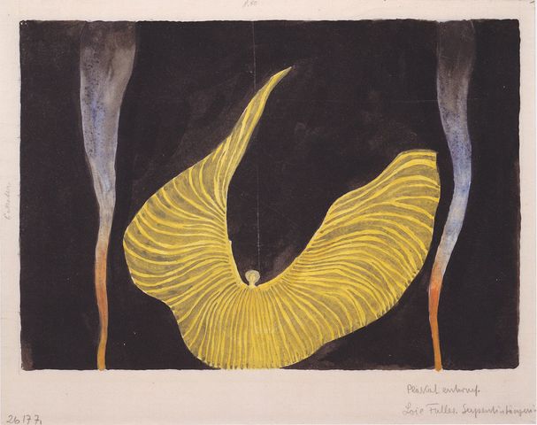 Watercolor of Loie Fuller Dancing, Koloman Moser