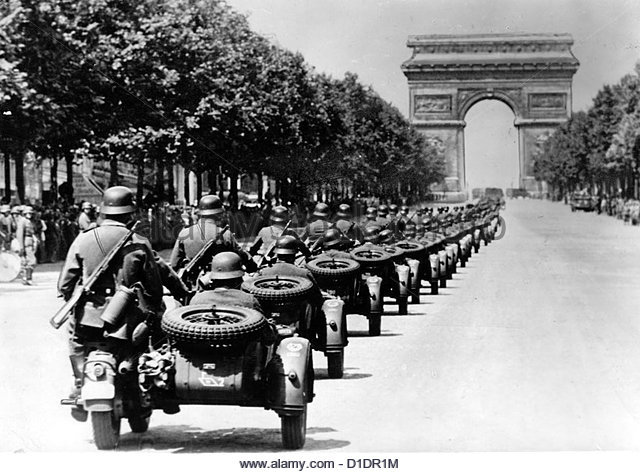 Germany invaded France and captured Paris.