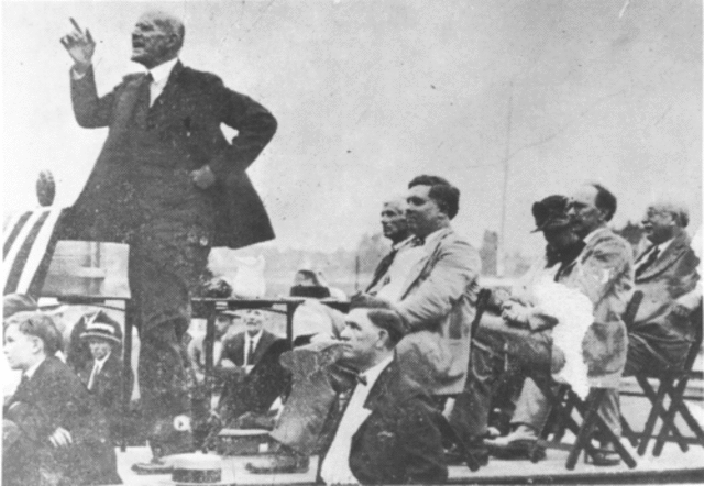 Eugene V. Debs gives antiwar speech in Canton, Ohio at the meeting of the local Socialist Party.